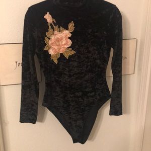 One piece velour bodysuit (New)